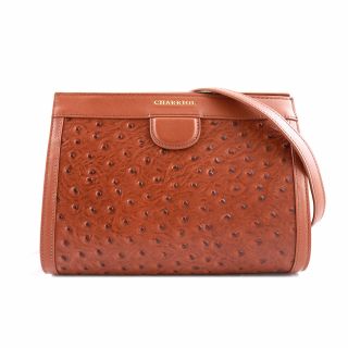 Deauville Ostrich-Crossbody bag-Brown