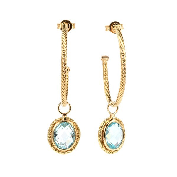 Earrings Charms Blue Topaz