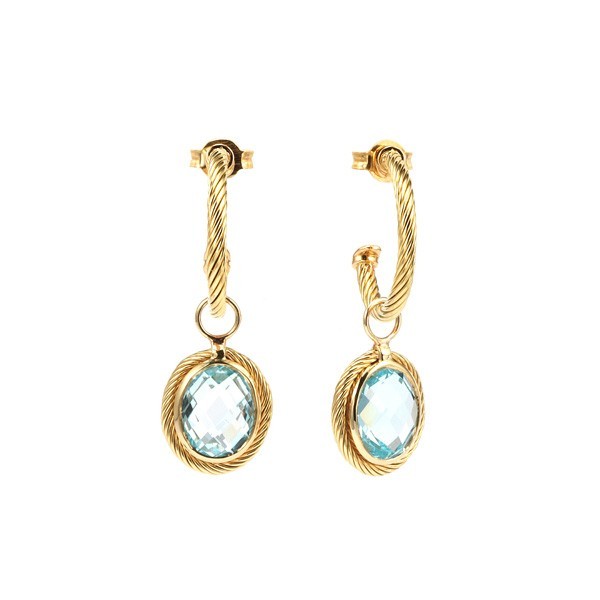 Earrings Charms Blue Topaz